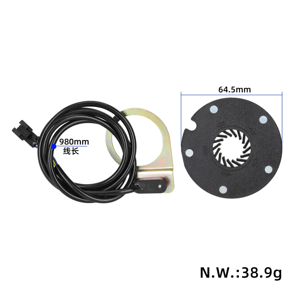 5 sensores de impulso magnéticos para bicicletas eléctricas (longitud de línea de 90 cm, 2,8 rpm) - Imagen 6