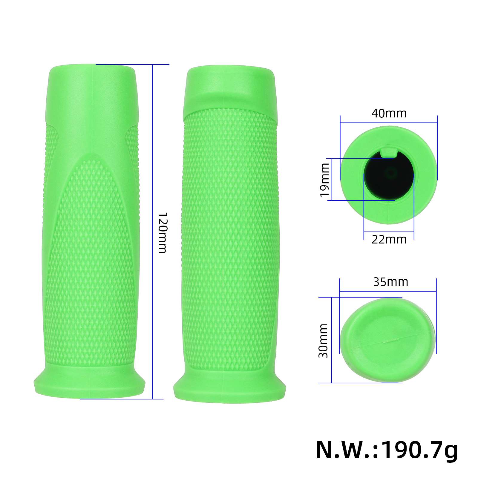 Puños verdes para scooters Ninebot F30/F40 - Imagen 2