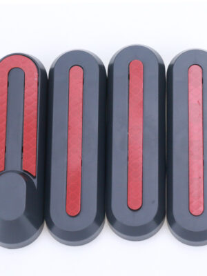 Xiaomi M365 - Juego de 4 piezas de plástico gris + tiras reflectantes rojas (con 10 tornillos)