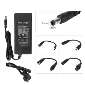 Cargador de 42 V 2 A CC 2,1 con 4 cables adaptadores (enchufe australiano)