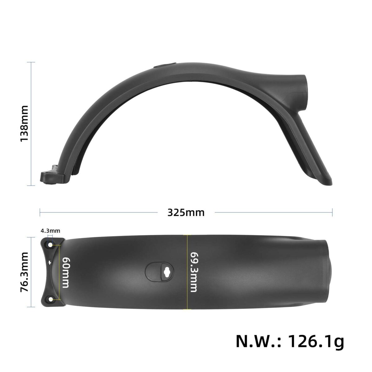 Guardabarros trasero original para patinete Xiaomi Elite - Imagen 2