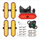 Juego de 4 luces intermitentes recargables amarillas Ulip + 1 juego de luces traseras intermitentes con control remoto