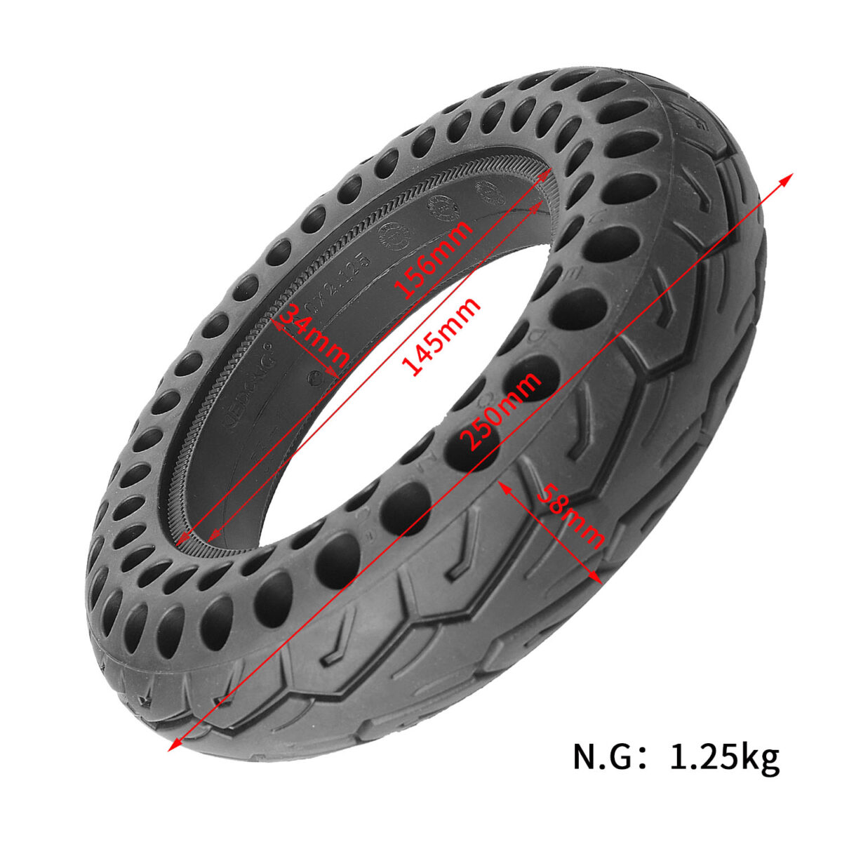 Neumático de panal de 10 x 2,125 (para scooter Xiaomi de 10 pulgadas) - Imagen 2