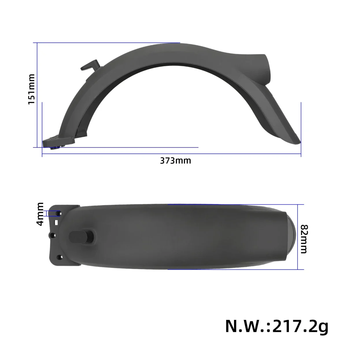 Guardabarros trasero con gancho para Xiaomi 5 Plus - Imagen 2