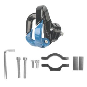 Gancho mental doble azul con anilla fija para patinetes Xiaomi y otros patinetes