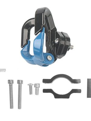 Gancho mental doble azul con anilla fija para patinetes Xiaomi y otros patinetes