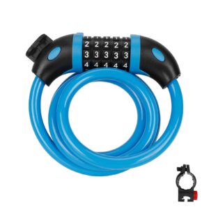 Candado de combinación azul de cinco dígitos