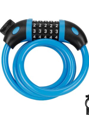Candado de combinación azul de cinco dígitos