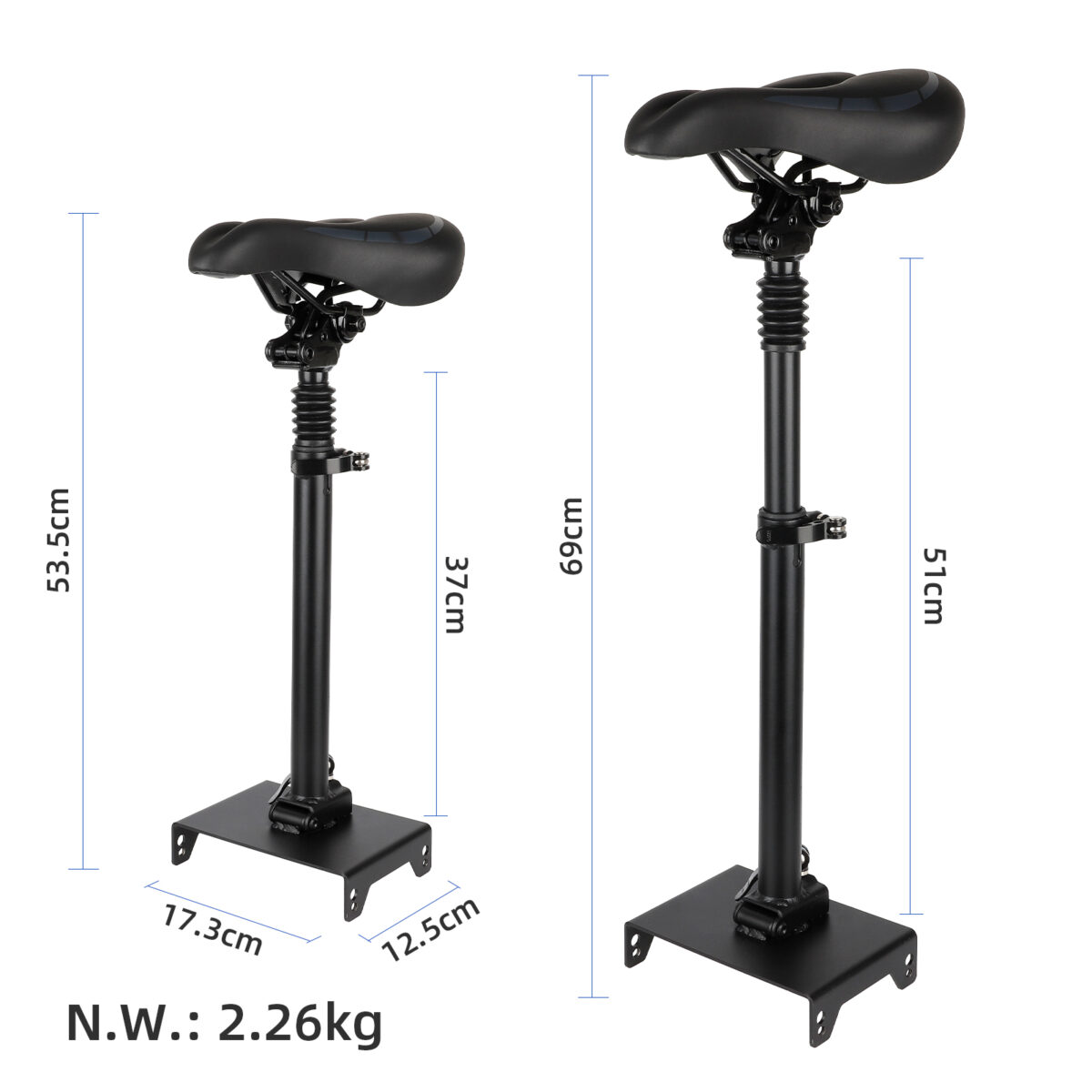Asiento negro para scooters Segway Max serie G30 con sillín pequeño - Imagen 2