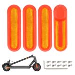 4 piezas de carcasas decorativas rojas de repuesto + barras reflectoras amarillas para M365 1S Pro Pro2 y Lite