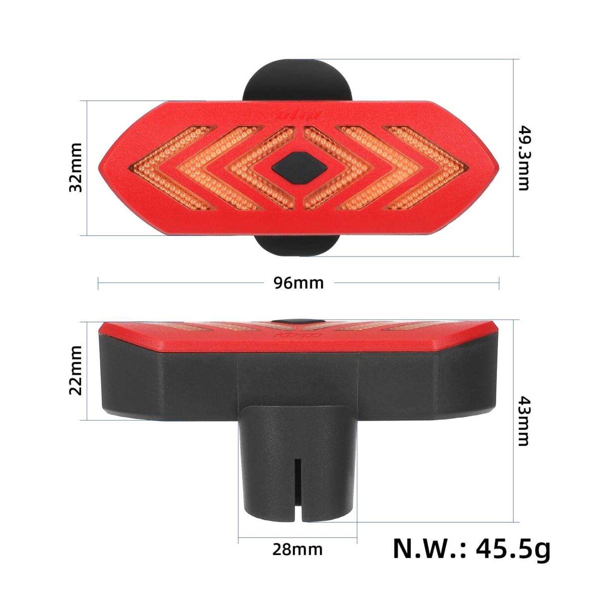 Luz trasera y guardabarros con intermitente Ulip y control remoto recargable para scooter Max G30D - Imagen 2