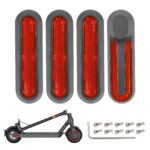 4 piezas de carcasas decorativas grises de repuesto + barras reflectoras rojas para M365 1S Pro Pro2 y Lite 1 herramienta
