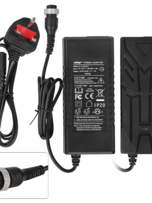 Cargador certificado con enchufe de aviación grande Ulip de 18 V a 42 V y 1,7 A (estándar del Reino Unido)