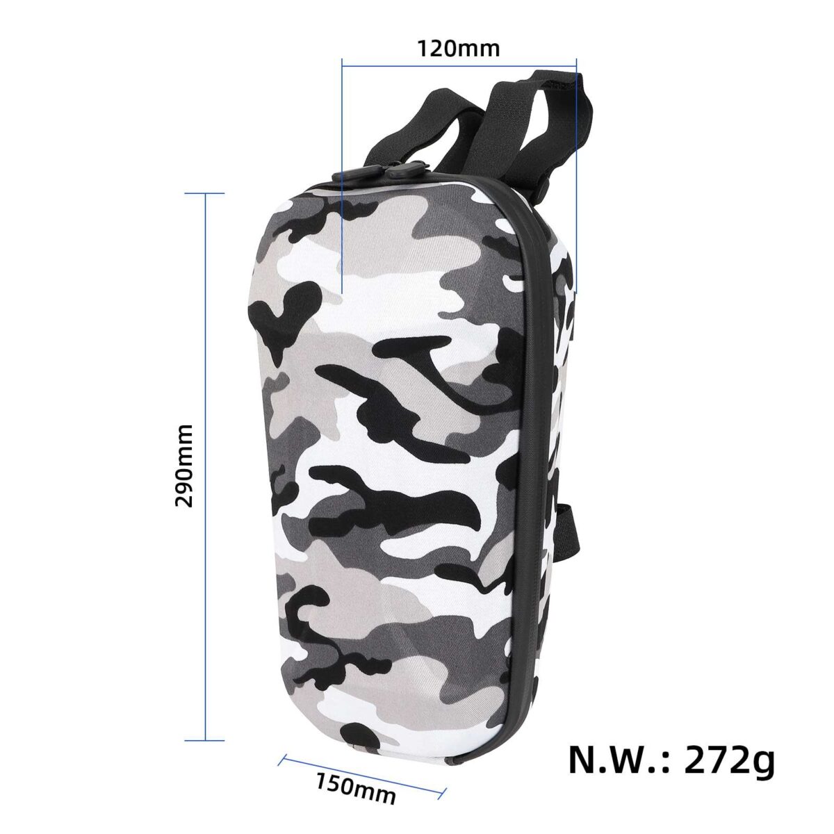 Bolso grande frontal de 3 l gris camuflaje (PU+EVA) sin logotipo - Imagen 2