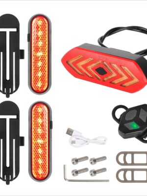 2 juegos de luces intermitentes recargables rojas Ulip + 1 juego de luces traseras intermitentes con control remoto para scooters Xiaomi Pro/Pro2/1S o suspensión trasera Ulip