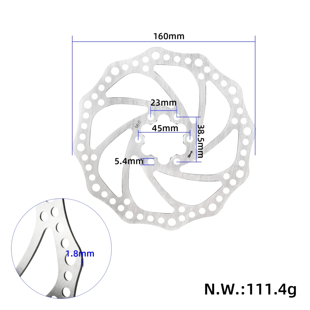 160mm6孔花形碟刹盘（带6个螺丝） - Imagen 2