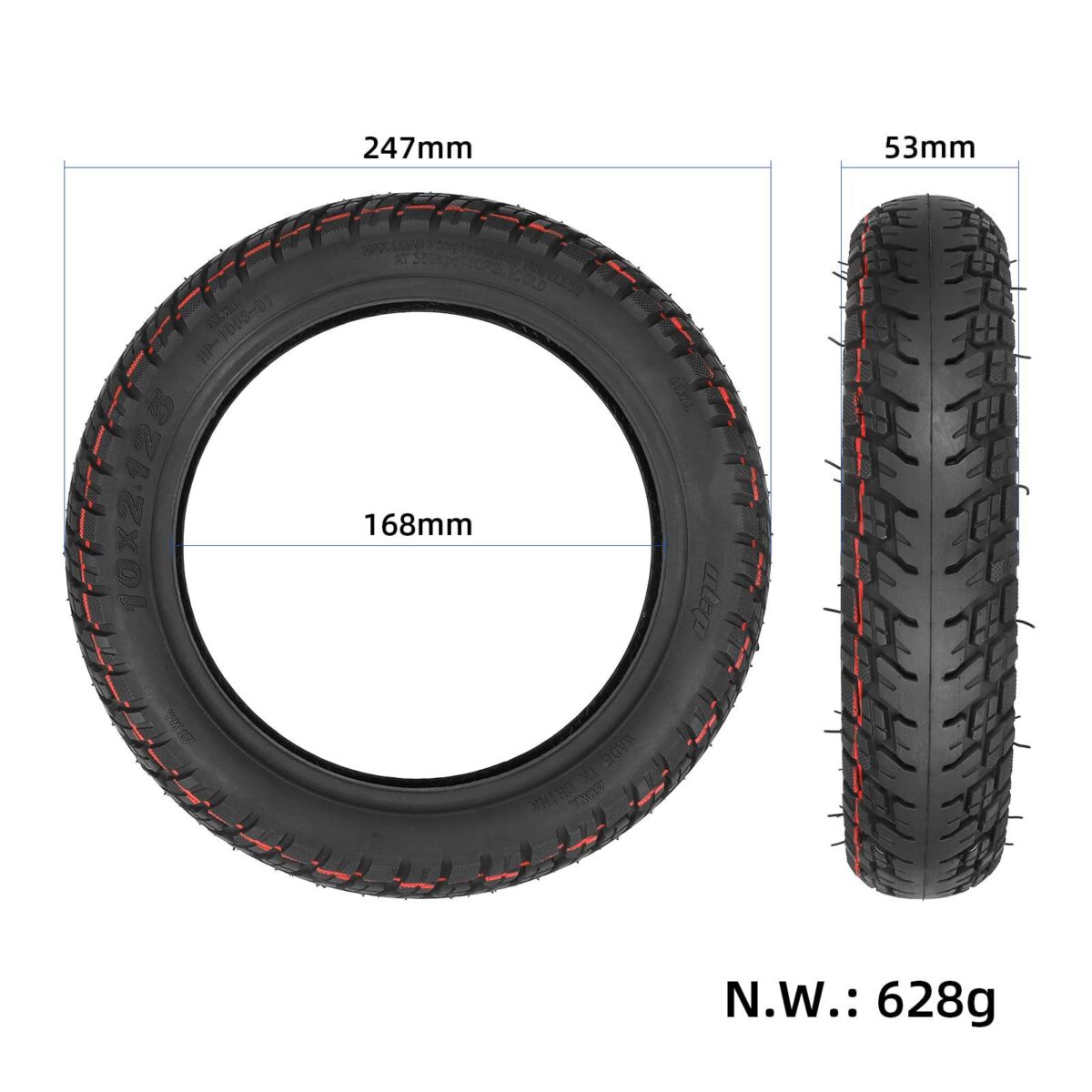 Neumático todoterreno sin cámara ULIP 10*2.125 para scooters Segway F20 F25 F30 F40 - Imagen 2