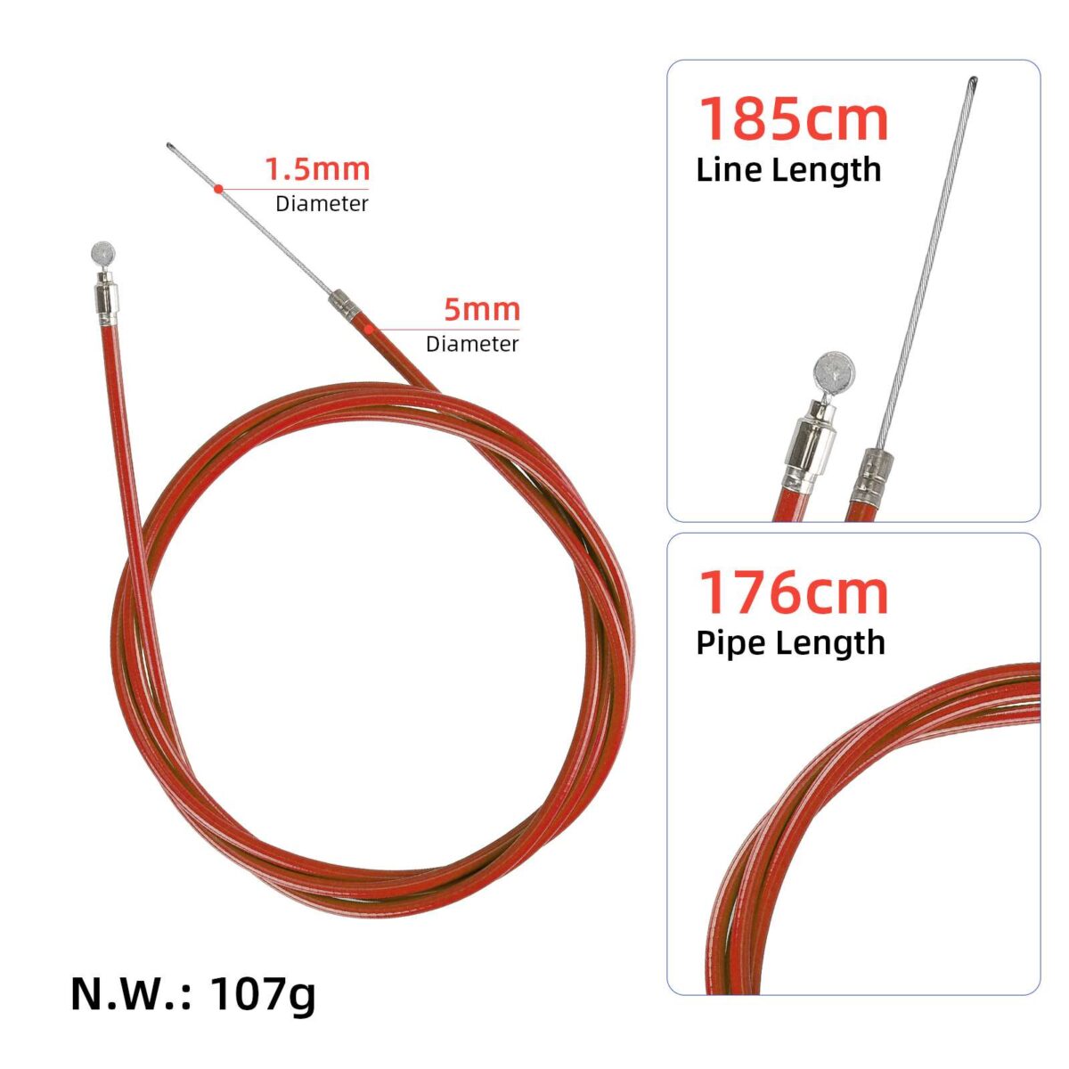 Cable de freno para patinete Xiaomi M365 de 185cm - Imagen 2