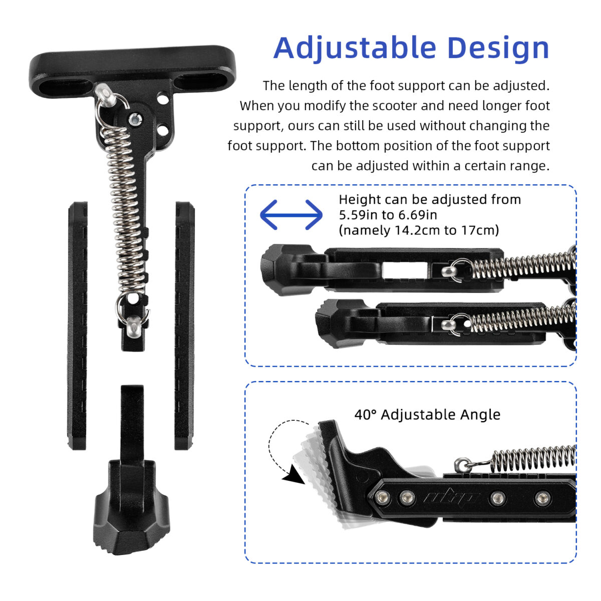 Pata de cabra ajustable negra V2 para scooters de serie Max G30 - Imagen 6