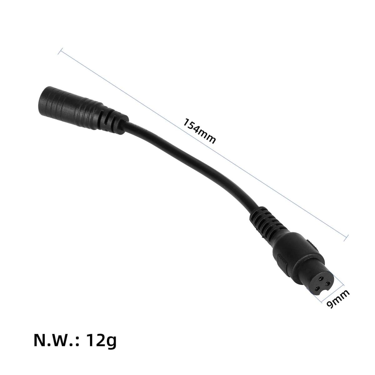 Cable adaptador de DC2.1 a cabezal de aviación pequeño GX12 con 3 pines - Imagen 2