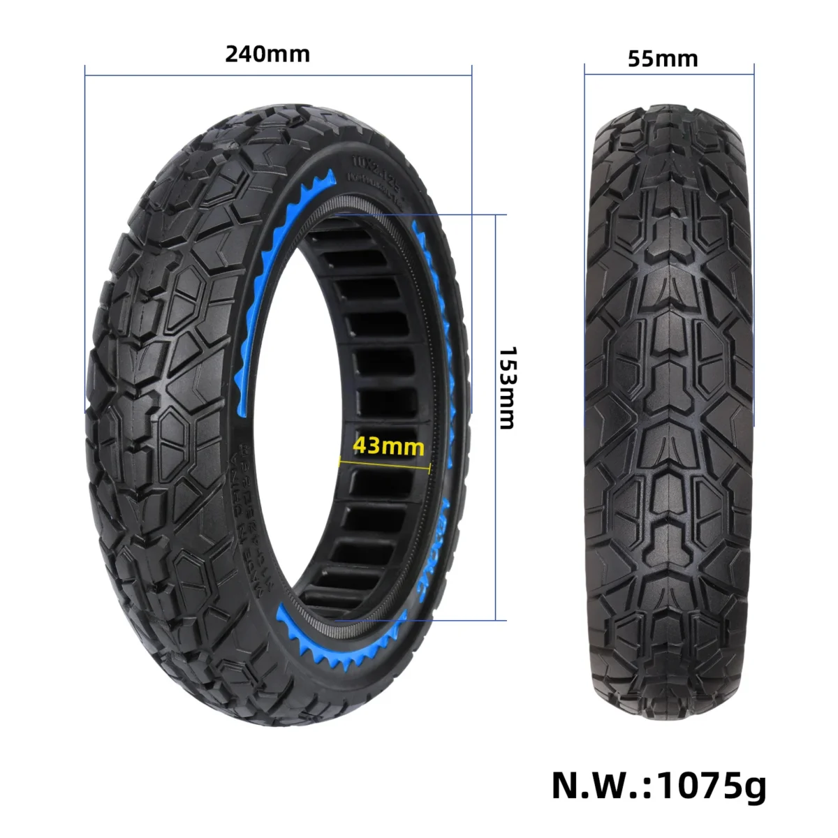 Neumático sólido todoterreno azul NEDONG10*2.125 (ranura de 42,5 mm) - Imagen 5