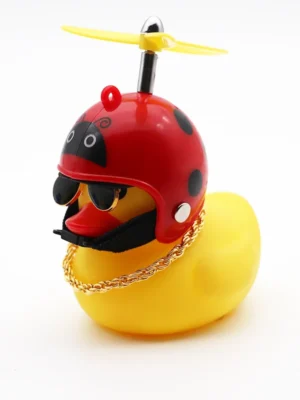 Figura de pato amarillo (mariquita roja)