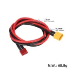 Cable adaptador XT60 macho a T hembra (70 cm de largo) - Imagen 2