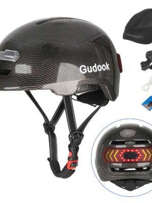 Casco con luz de voz Z005 negro brillante
