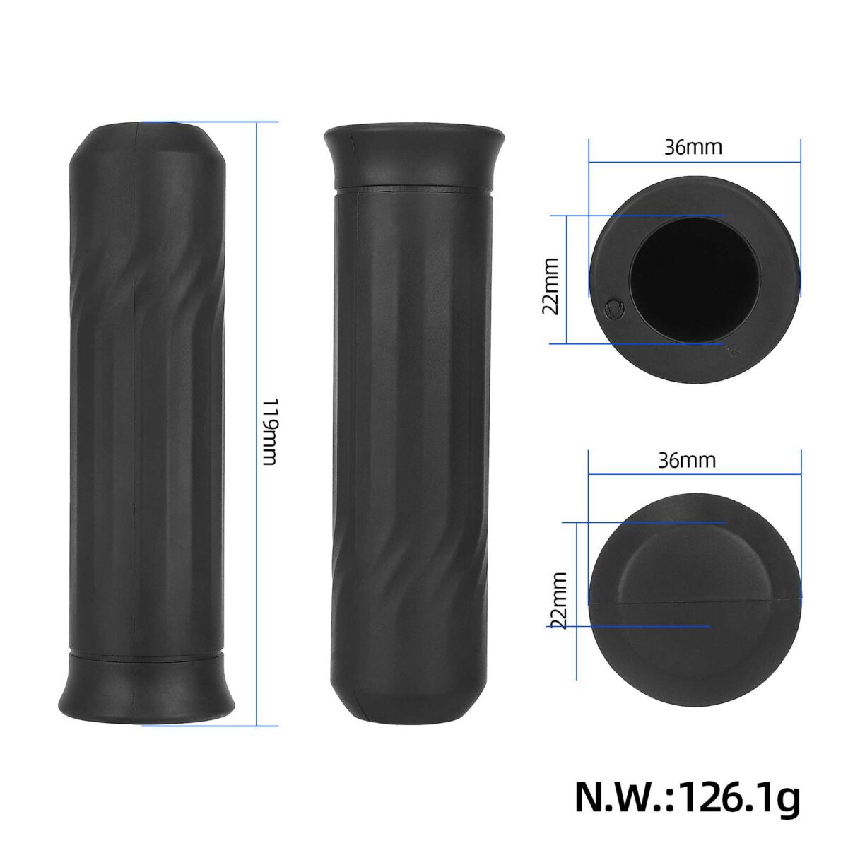 Puños negras de patinete eléctrico NIU - Imagen 2