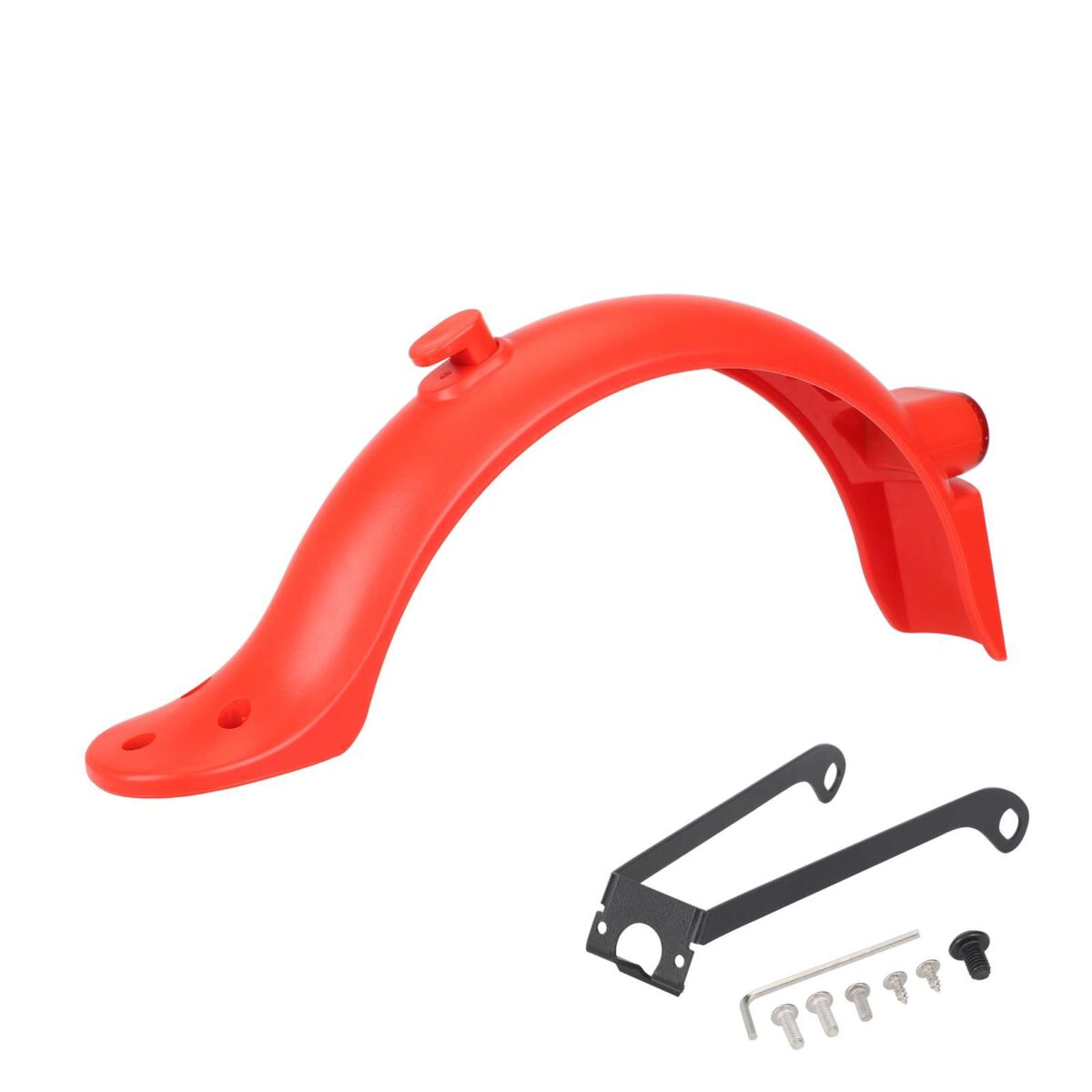 Guardabarros trasero rojo Xiaomi M365 Pro/Pro2 con matrícula integrada (con luz trasera + gancho + soporte metálico pro) - Imagen 4