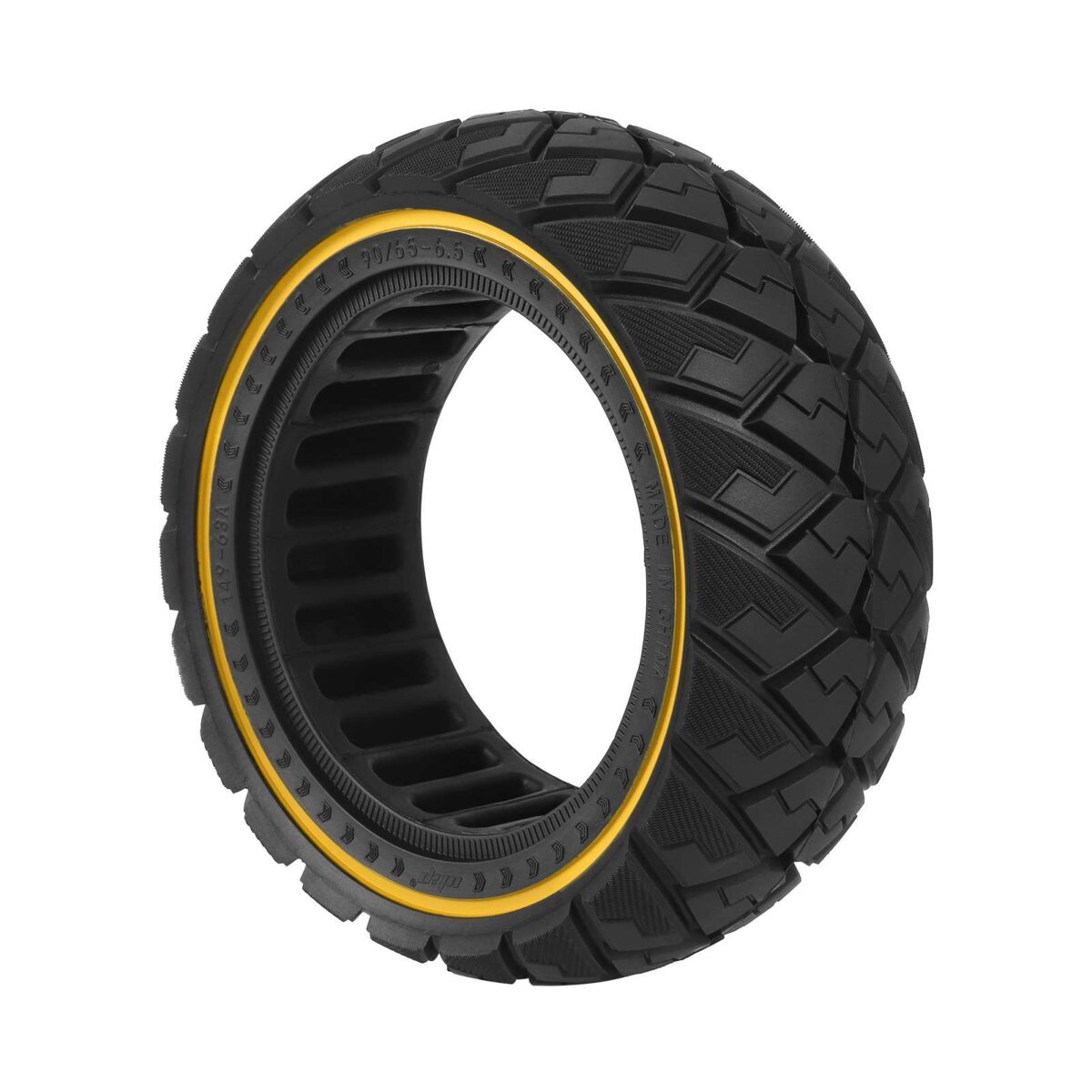 Neumático todoterreno sólido Ulip 90/65-6.5 con forma de diamante y círculo amarillo - Imagen 6