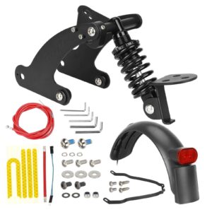 Suspensión trasera Ulip V2 negra con guardabarros y luz trasera para scooter M365 y 1S