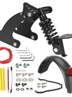 Suspensión trasera Ulip V2 negra con guardabarros y luz trasera para scooter M365 y 1S