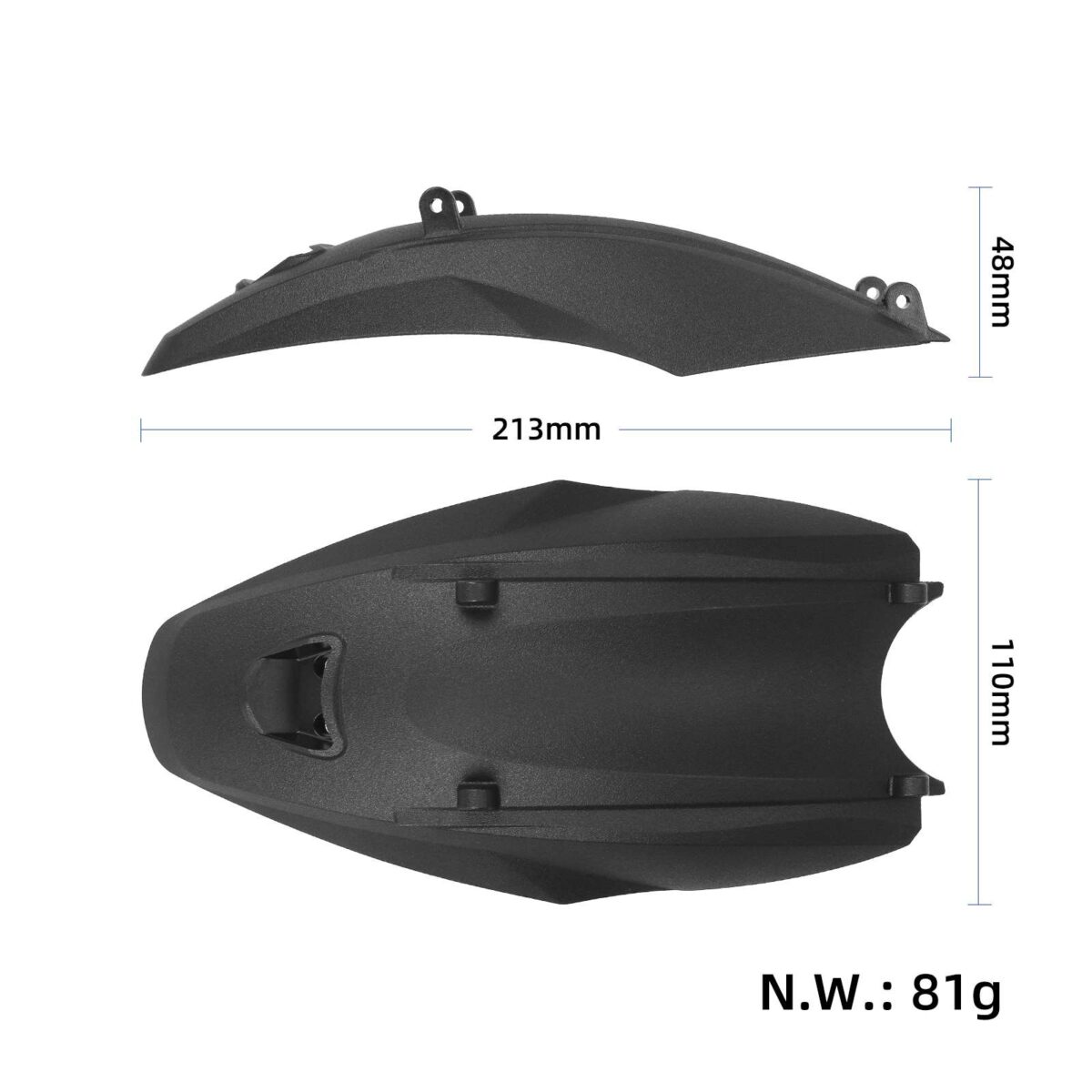 Guardabarros trasero Kukirin G2 Pro negro - Imagen 2