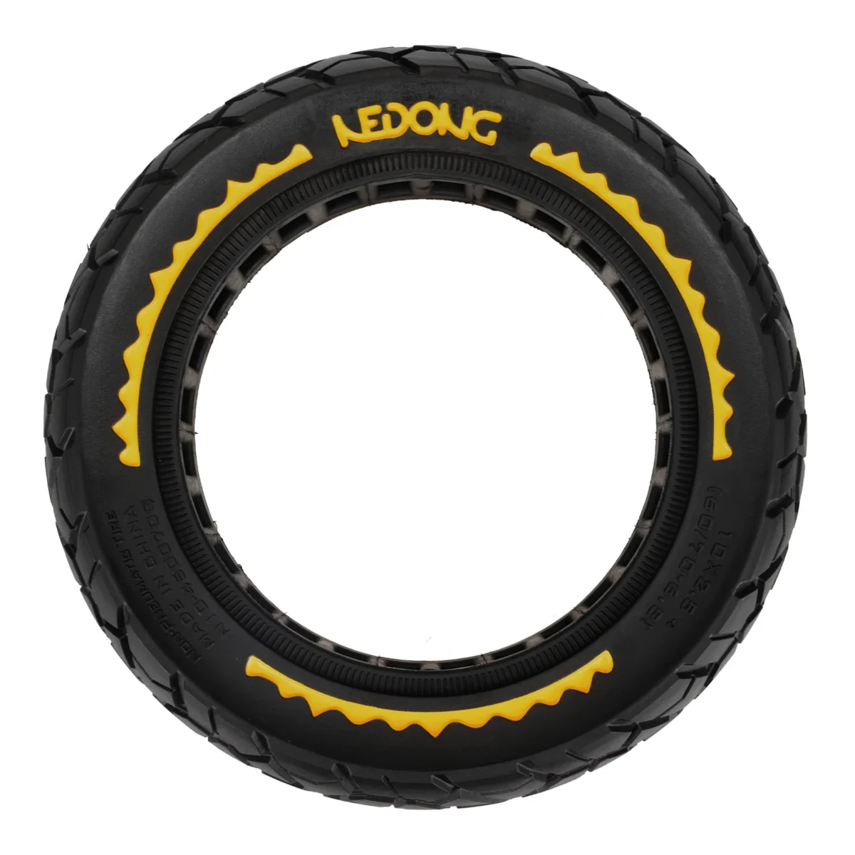 Neumático sólido todoterreno NEDONG10*2.5 de línea amarilla (ranura de 45 mm) - Imagen 6