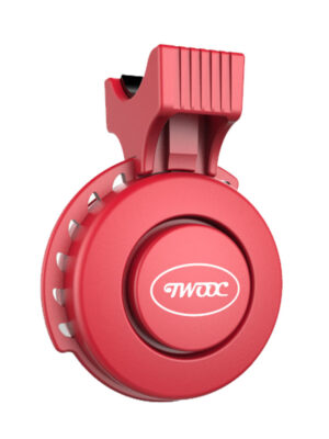 Timbre de bicicleta rojo TWOOC de 120 dB con carga USB