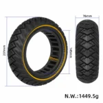 Neumático sólido Ulip70/75-6.5 con diseño de ala y línea amarilla - Imagen 2