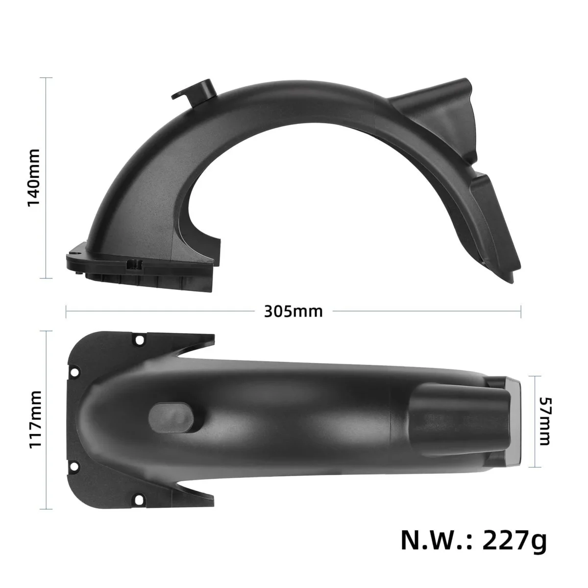 Guardabarros trasero negro para scooter Max G30D - Imagen 2