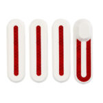 Xiaomi M365 - Juego de 4 piezas de plástico blanco y tira reflectante roja (con 10 tornillos)