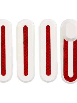 Xiaomi M365 - Juego de 4 piezas de plástico blanco y tira reflectante roja (con 10 tornillos)
