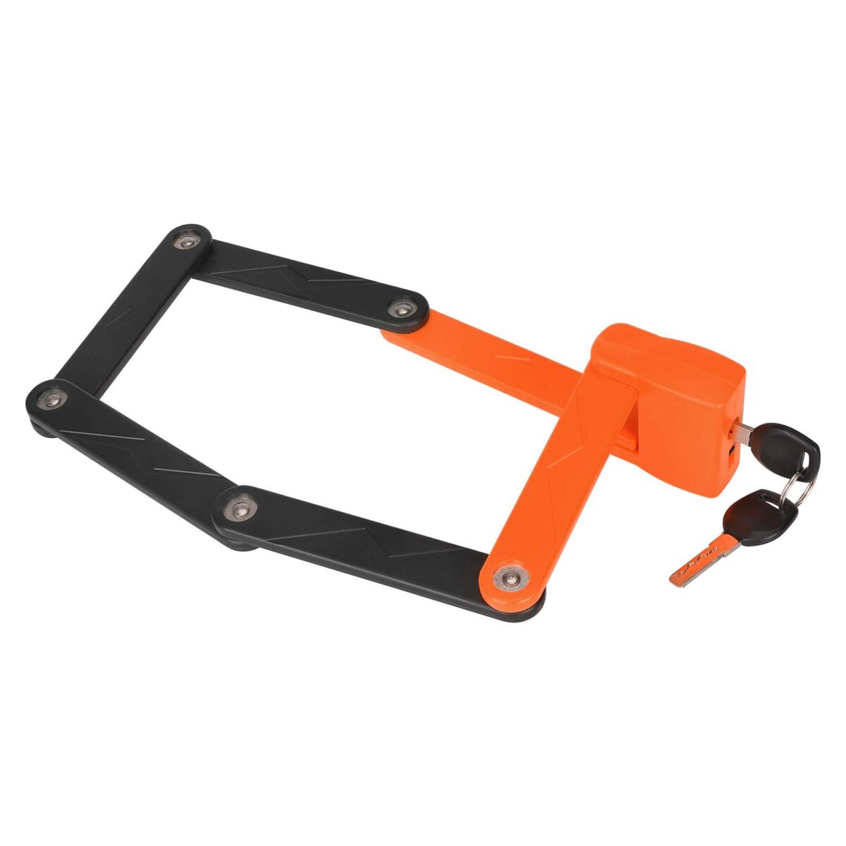 Cerradura antirrobo rectangular plegable naranja (con caja de embalaje) - Imagen 3