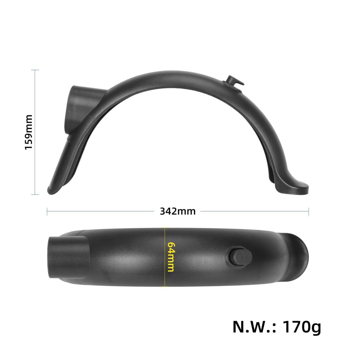 Guardabarros trasero negro con gancho + soporte para patinetes Xiaomi 4 pro - Imagen 2