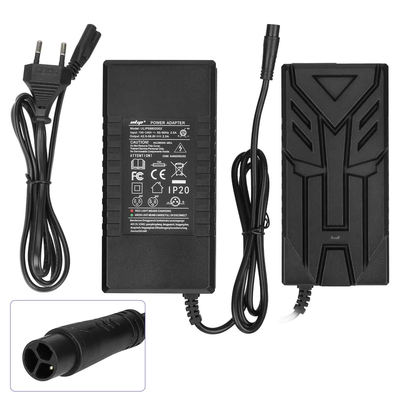 Cargador Ulip 58,8 V 2 A con conector LP16-3P pequeño (enchufe UE)