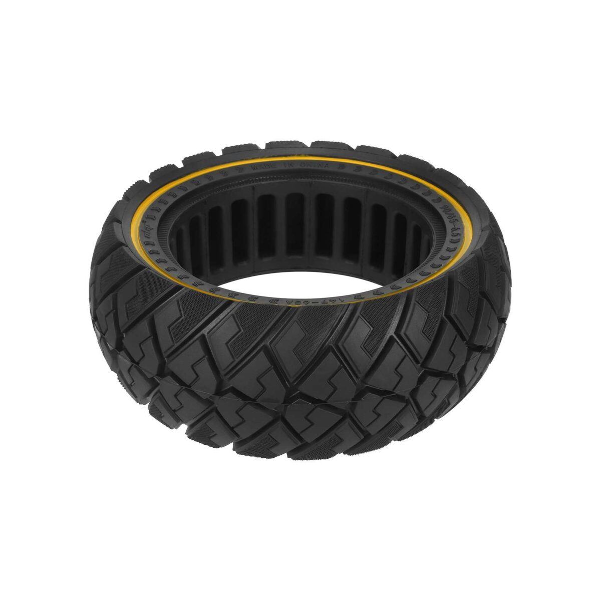Neumático todoterreno sólido Ulip 90/65-6.5 con forma de diamante y círculo amarillo - Imagen 4