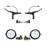 Frenos de disco NUTT de cuatro pistones delanteros izquierdo y trasero derecho (1400 + 2200 mm delanteros 140/160L, traseros 160/180R) + juego de 4 palancas de freno Y5 - Imagen 2