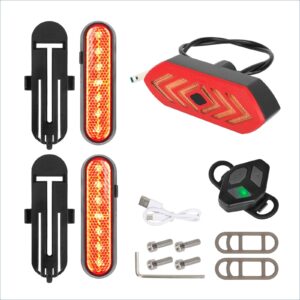 Juego de 2 luces intermitentes recargables rojas Ulip + 1 luz trasera intermitente con control remoto para scooters Xiaomi M365/1S