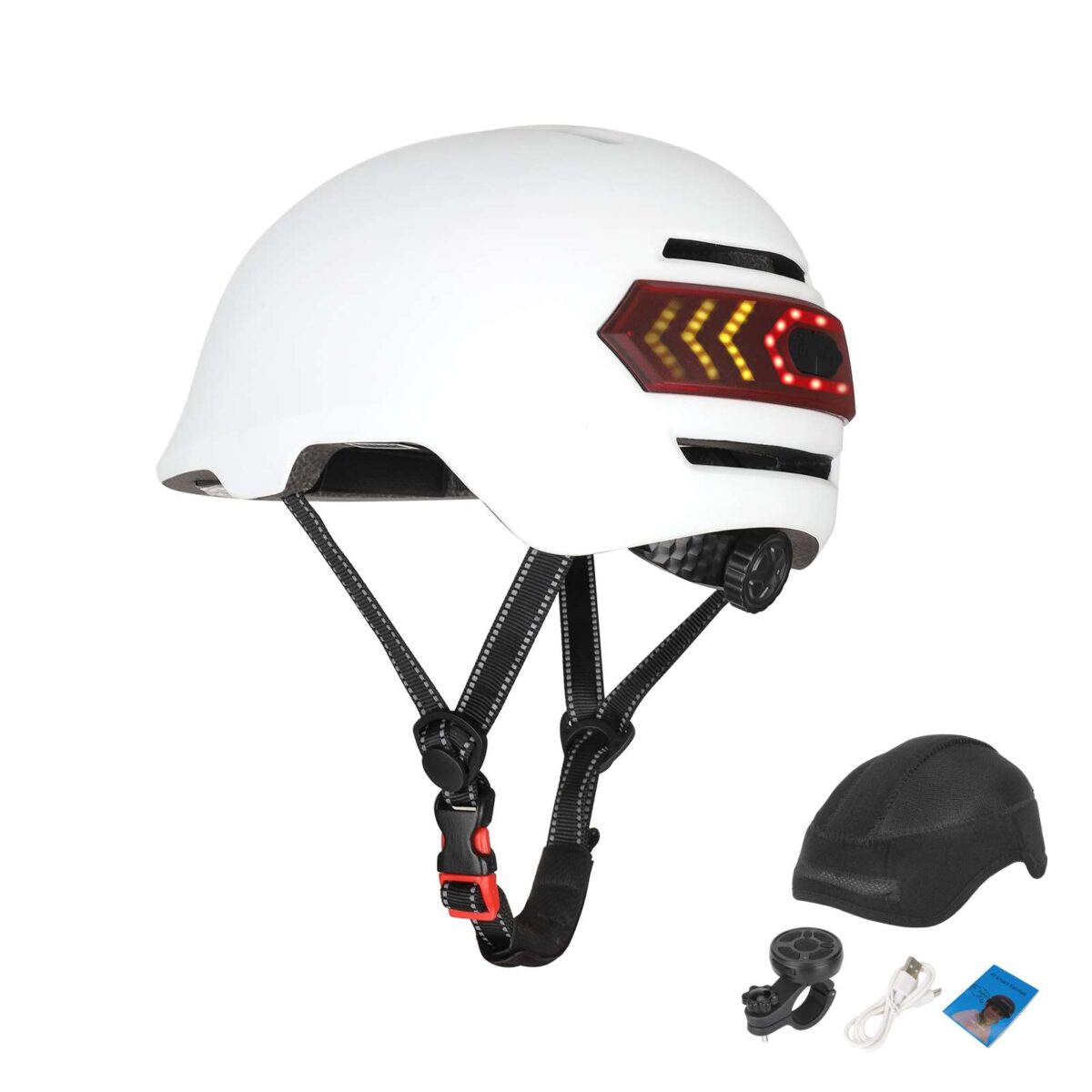 Casco con luz de voz Z005 blanco mate - Imagen 5
