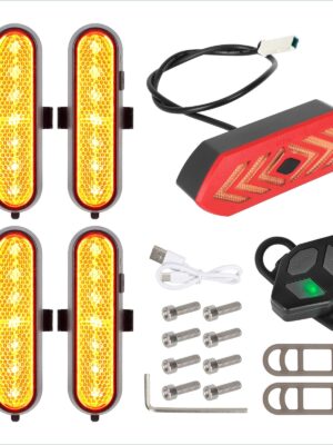 Juego de 4 luces intermitentes recargables amarillas Ulip + 1 juego de luces traseras intermitentes con control remoto para scooters G30 MAX