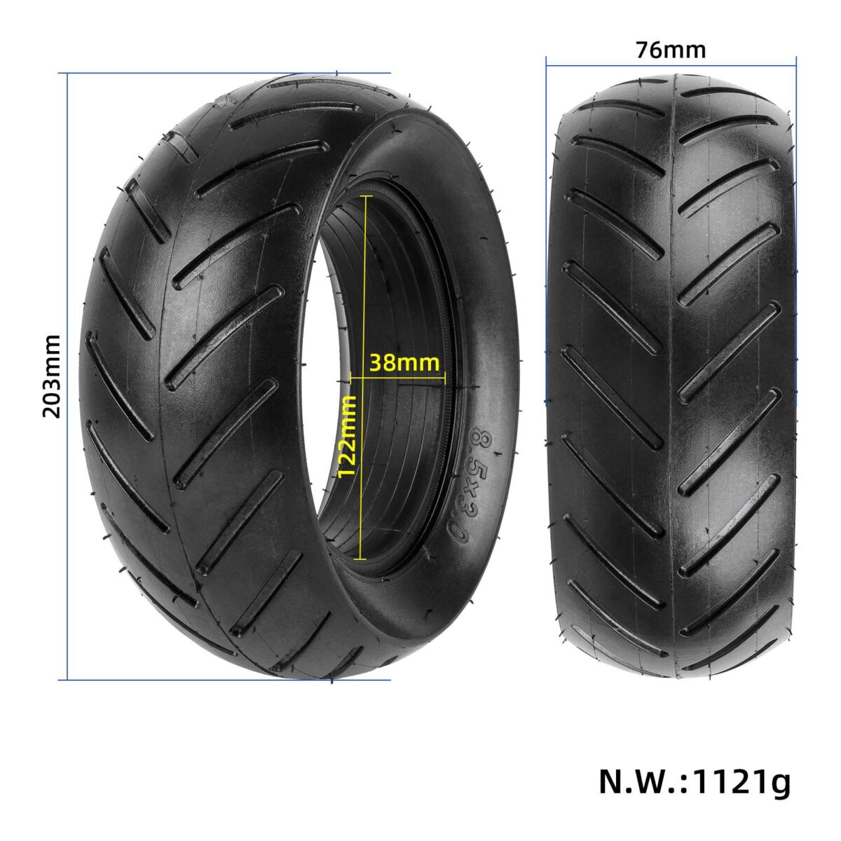 Neumático sólido 8.5*3 para scooters Zero 8 Zero 9 VSETT 8 VSETT 9 PRO Kugoo X1 - Imagen 2