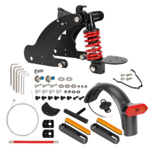 Suspensión trasera Ulip V4 negro-rojo con luz de giro y soporte metálico de guardabarros trasero para suspensión trasera para patinete eléctrico Xiaomi 4 Pro con PATENTE